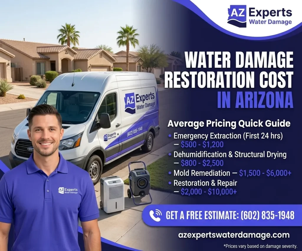 Cost of Water Damage Restoration in Arizona
